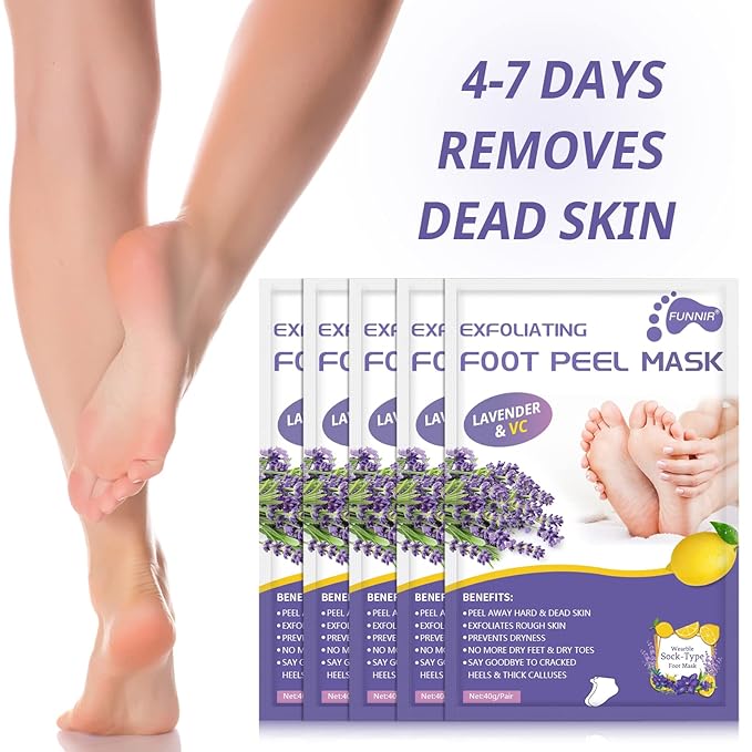 Foot Peeling Mask (5 Pack) Exfoliant for Peeling Off Calluses, Natural Exfoliator for Dry Dead Skin, Callus, Repair Rough Heels Soft Smooth Touch