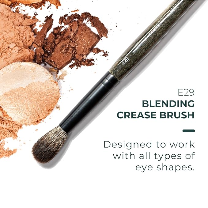 Rose and Ben Beauty E29 Blending Crease Brush | Tapered Dome for Contouring & Depth | Cruelty-Free Bristles