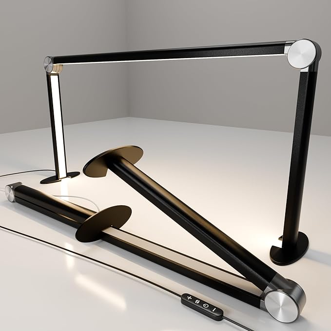 Nail Tech Lamp for Desk，30" 48W Professionals Led Light, Desk Lamp for Lash Eyelash Extension,Color Temperature 2700K-6000K,Full fold Makeup lamp,Salon&Home(Black)