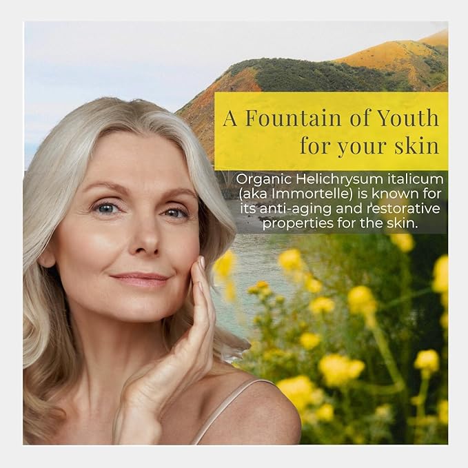 Silk Road Organic Helichrysum Italicum Essential Oil Roll On, USDA Certified, for Skin Vitality & Anti-Aging - 10 ml Aromatherapy Roller - Always Pure, Always Organic