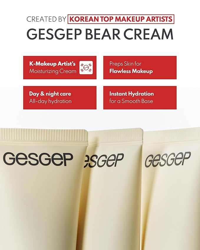 Bare Cream - JUST MAKEUP Show Korean Face Moisturizer by Top Artists Son & Park - Ceramide Hyaluronic Acid Daily K-Beauty Skincare - 100Hr Hydration Barrier Repair Makeup Primer, 5.29 oz.