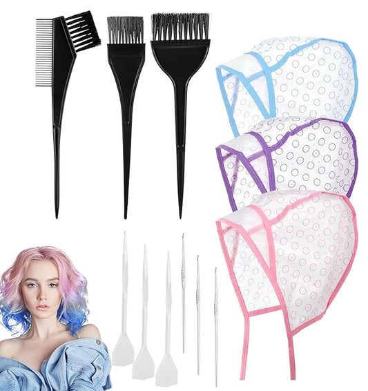 Bleach Cap, 12Pcs Highlight Cap Kit, Precise Partitioning Preset Hollow Holes Leak-proof Isolation to Improve the Efficiency and Effect of Highlighting for Highlights