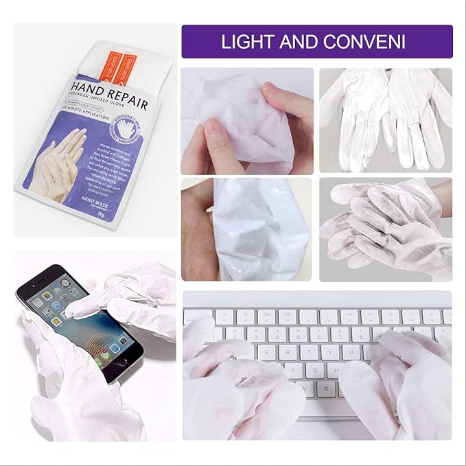 Hand Mask Moisturizing Glove 5 pack, Hydrating Masks Repair Dry Cracked Hands, Remove Dead/Rough Skin (Lavender)