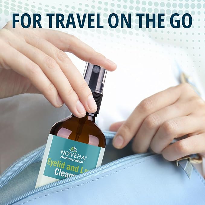 NOVEHA Eyelid Cleanser | Stye Eye Treatment | Eye Lid Cleaning | Dry Relief | Fast Acting Soothing Eyelid Cleansing Formula | Pure and Gentle Lash Hypochlorous Acid Spray (4oz - 1 Pack)