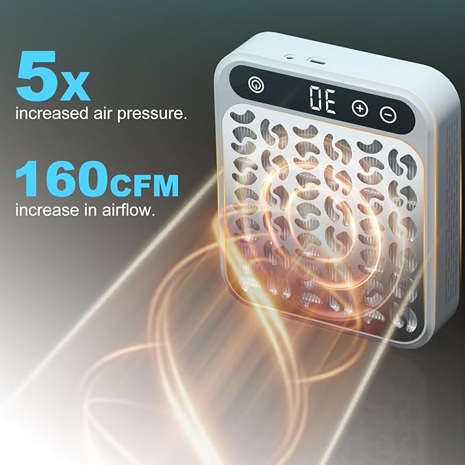 MEKK Professional Nail Dust Collector with Reusable Filter,Vacuum Fan Dust Extractor, Powerful & Quiet Nail Tech Dust Suction Machine for Nail Polish Remover,Salon & Home- White