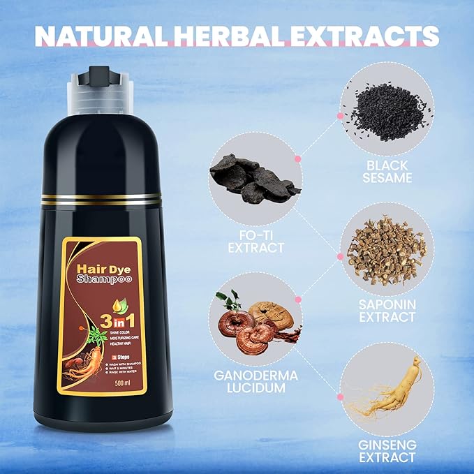 IIIMEIDU Hair Dye Shampoo, Hair Color Shampoo 100% Gray Coverage for Women Men, Champu Para Canas pintar el pelo 500ml-DarkBurgundy