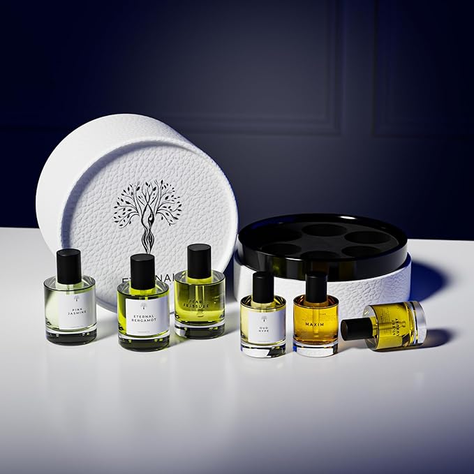 Eternal perfume oils Gift Set | 6 Pcs Exquisite Scents Inspired by Iconic Fragrances | Long-Lasting - Perfume Oils for Women & Men (Sweet Luxury, Pear Pressure, Maxim, Oud, Bergamot, Pink Jasmine)