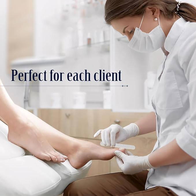 Maryton 50Pcs Disposable Nail File, 5 Inch Thin Emery Boards 180/180 Grit Nail Files for Natural Nails, Professional Pedicure Manicure Tools Set