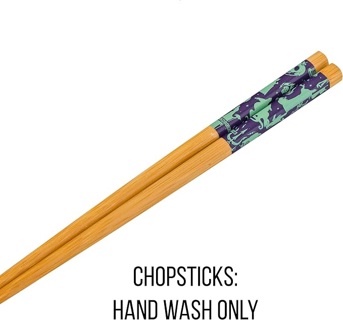 Silver Buffalo Disney Villains Featuring Ursula, Evil Queen, and Yzma Cooking Up Trouble Ceramic Ramen Noodle Rice Bowl with Chopsticks, Microwave Safe, 20 Ounces