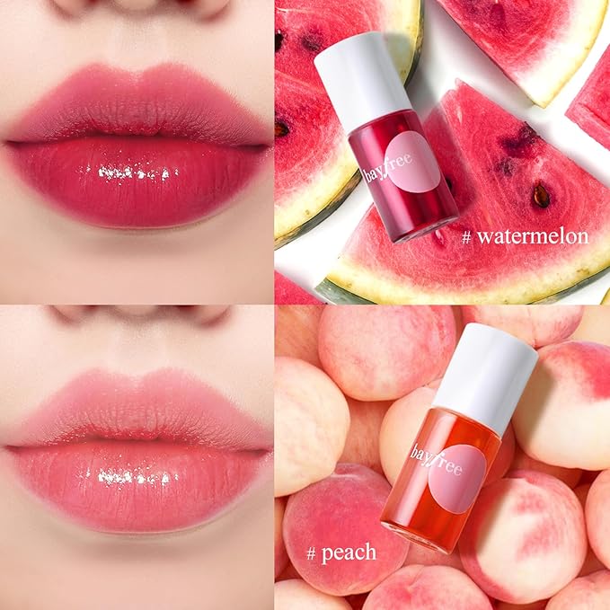 bayfree Lip Tint Stain Set, Korean Water Tint Lightweight Non-sticky, Waterproof Long Lasting Liquid Blush & Lip Stain, Transfer-Proof, Matte Finish Lip Color Makeup (juicy)
