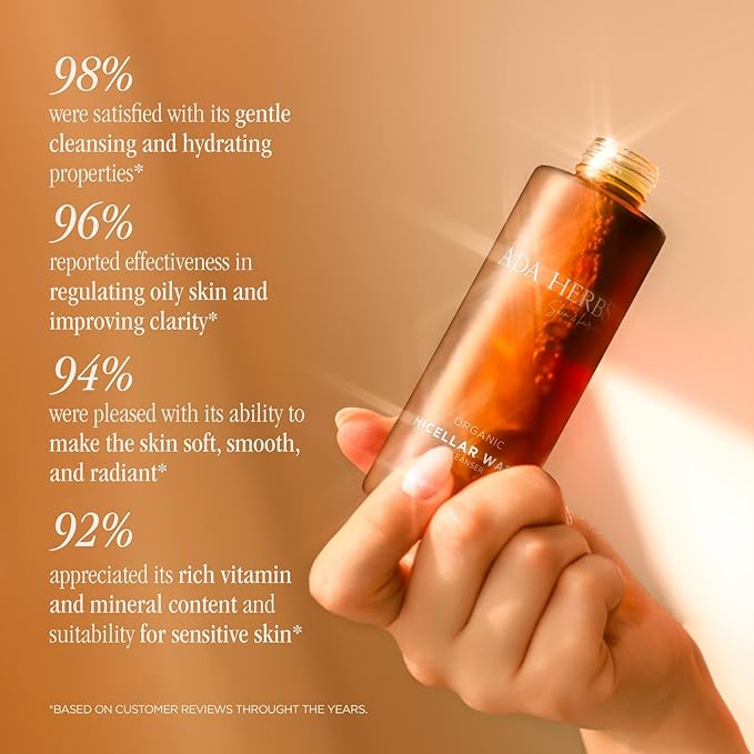 | Micellar Water Cleanser with Rose Water, Cucumber Extract, and Royal Jelly For All Skin Types - Made in France