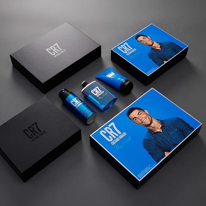 Cristiano Ronaldo Play It Cool for Men - 3 Pc Gift Set 3.4oz EDT Spray, 5.1oz Shower Gel, 4.1oz Body Spray