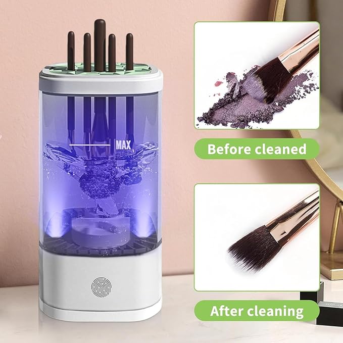 Electric Makeup Brush Cleaner,Portable Automatic Cosmetic Brushes Cleaner Machine,USB Rechargeable,Efficient Cleaning,Fits All Brush Sizes,For Home Deep Clean & Travel Quick Wash