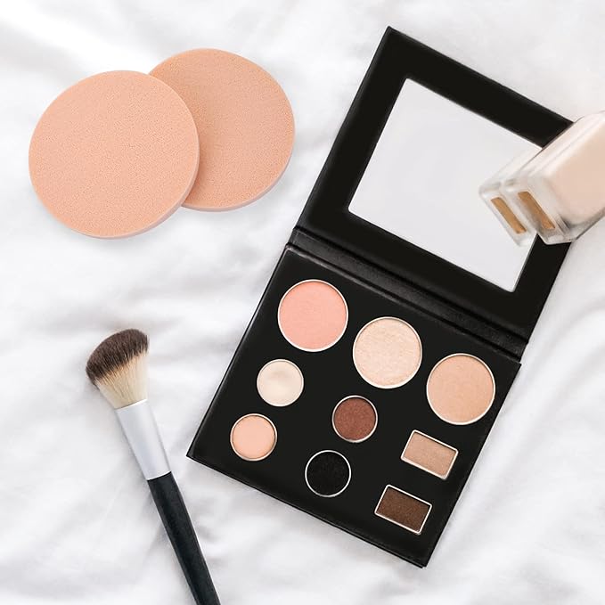 Round Sponge Puff Set,12 Pcs 2.2 Inch Facial Powder Puffs Foam Sponges For Liquid Foundation Makeup, Facial Cleansing