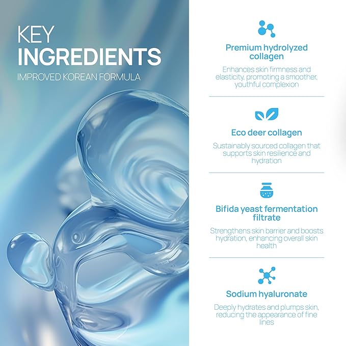 Welaroise Bio Protein Collagen Hydrogel Deep Face Mask +35% More Collagen, Intense Hydration & Moisturization, Firming, Anti-Aging, Skin Renewal, Korean Skincare (Pack of 5)