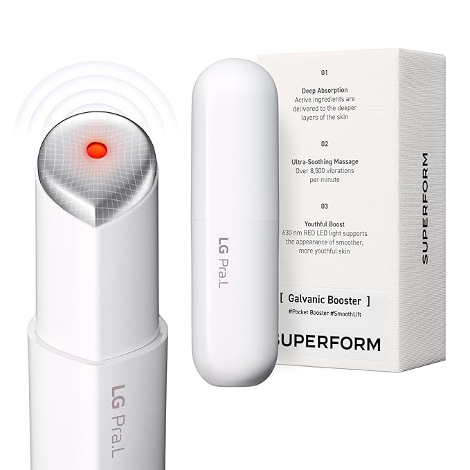 Superform Galvanic Booster Mystic White, 1min booster for ageless skin, anti-aging and firming pocket booster, Korean skincare, glow on the go, Serum booster device, Gift, Stocking Stuffers