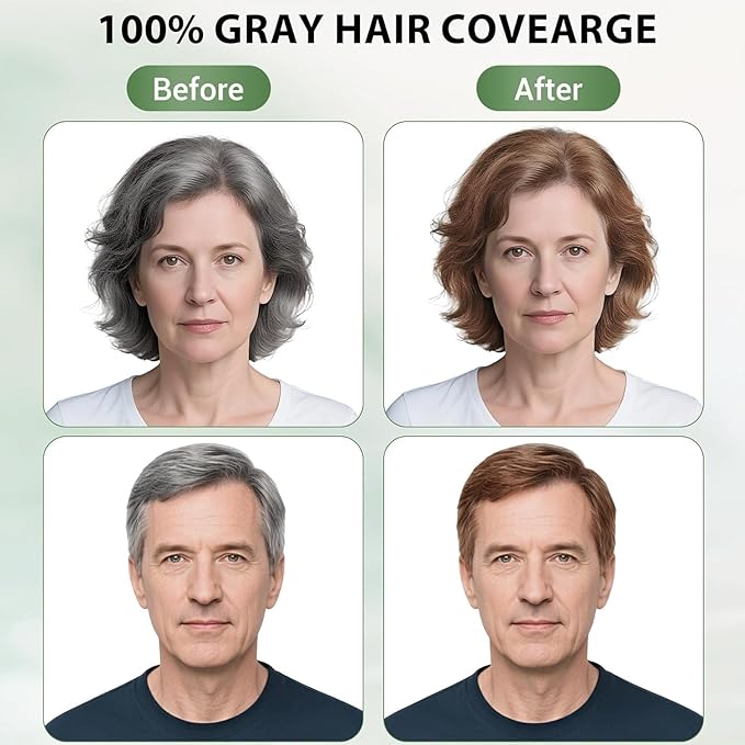 Light Brown Hair Dye Shampoo for Women Men, Gray Hair Coverage Seimi Permanent Instant 3 in 1 Hair Color Shampoo Champu Para Canas Muier