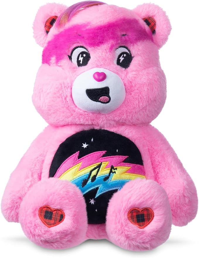 Care Bears - 14" Rock Theme - Medium Size Plush - Cheer Bear