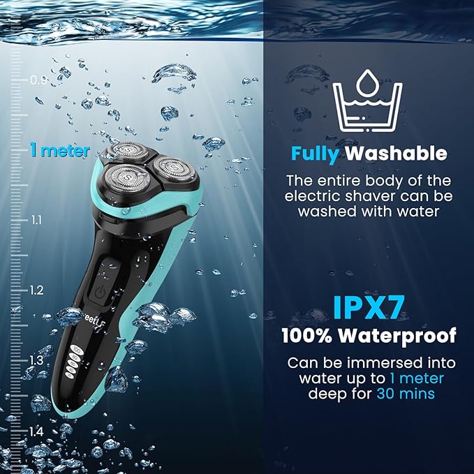 SweetLF Electric Razor for Men with Pop-Up Trimmer, IPX7 Waterproof Electric Shaver, Rechargeable Cordless Shavers for Men, Type-C, 120Mins Runtime, Plug & Play
