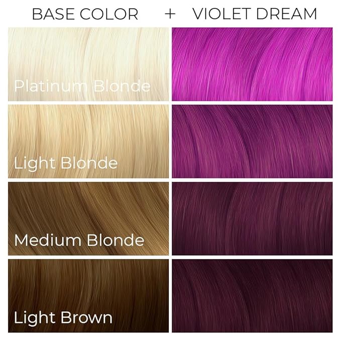 Arctic Fox Semi-Permanent Hair Dye, Vegan & Cruelty-Free, Ammonia-Free, Conditioning, Vibrant Purple Color, Long Lasting, For All Hair Types, Violet Dream, 4 fl oz (Pack of 2)