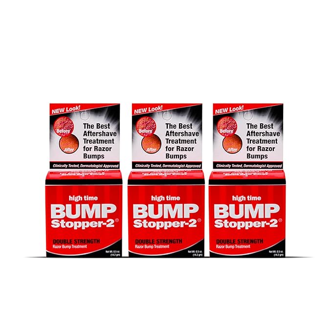 Bump Stopper 2 Double Strength Razor Bump Treatment | Formulated to Relieve Razor Burn | Eliminates Ingrown Hairs | Aftershave For Men - 0.5 OZ (3 Pack)