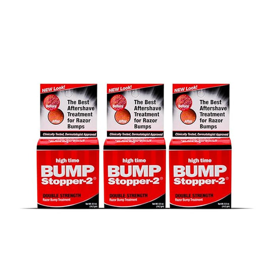 Bump Stopper 2 Double Strength Razor Bump Treatment | Formulated to Relieve Razor Burn | Eliminates Ingrown Hairs | Aftershave For Men - 0.5 OZ (3 Pack)