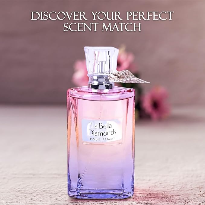 La Bella Diamond Women's Perfume, Gift for Her, Fragrance Gift for Women, Eau De Parfum Spray, Floral & Sweet Scent Beautiful Bottle 100ML for Work Days(2 Pack)