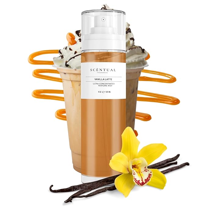 Ultra-Concentrated Hair & Body Perfume Mist, Long Lasting Women's Fragrance, Gourmand Perfumes for Women, Vegan and Cruelty Free (Vanilla Latte)