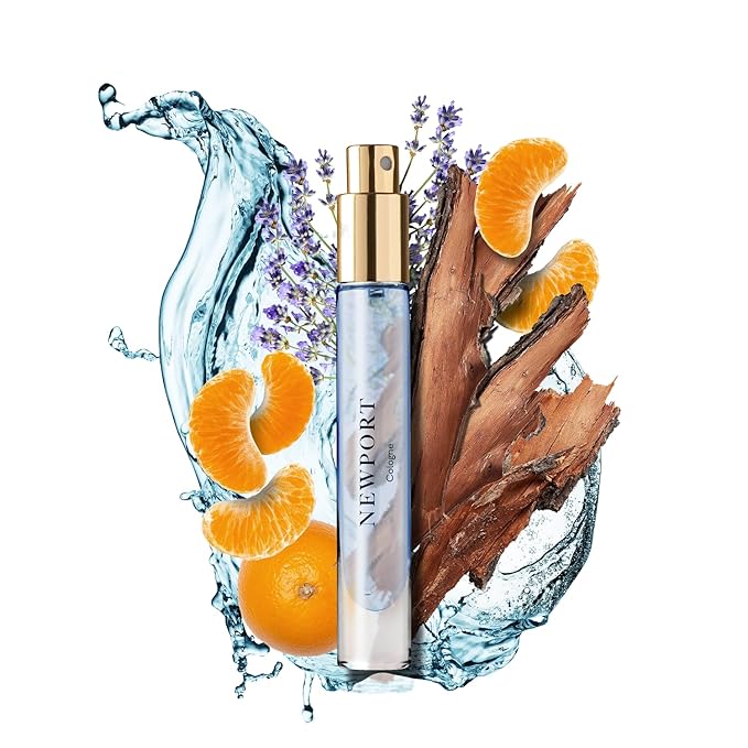 Caswell-Massey Newport Cologne Spray, Seaside Cologne with Mandarin, Balsam & Cedarwood, Fragrance for Men, Made in USA, 0.25 Oz