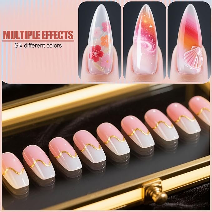 Artdone Sheer Gel Nail Polish Set Jelly UV Gel 6 Colors Translucent Porcelain White Orange Nude Pink Colors Nail Polish For All Seasons Neutral Soak off LED Lamp Gel Manicure Kit For Nail Art