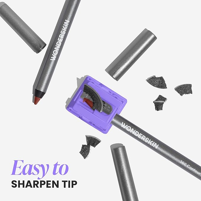 Wonderskin Lipliner Pencil - 360 Contour Lipliner, Long Lasting, Sharpenable Lip Pencil, Waterproof and Transfer-Proof Nude Lip Liner (Mahogany)