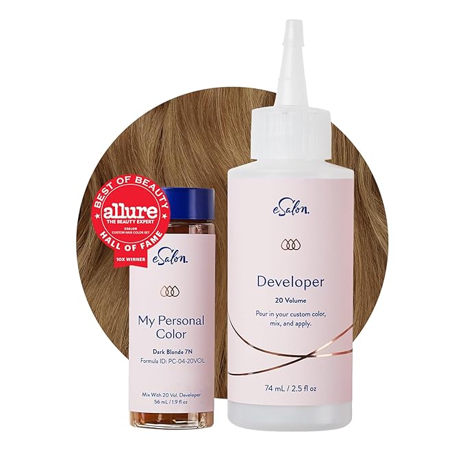 eSalon Permanent Hair Color & Hair Dye Kit - Dark Blonde - Professional-Grade Ammonia-Free Colorist for Up To 100% Gray Coverage on All Hair Types