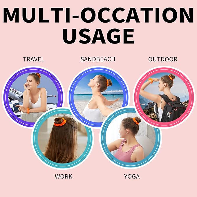 Velvet Hair Scrunchies - 60 Pack for Women, Girls, and Kids - Bulk Scrunchies Hair Ties No Damage Scrunchy Hair Bands Ponytail Holders for Thick, Curly, Thin, Fine Hair