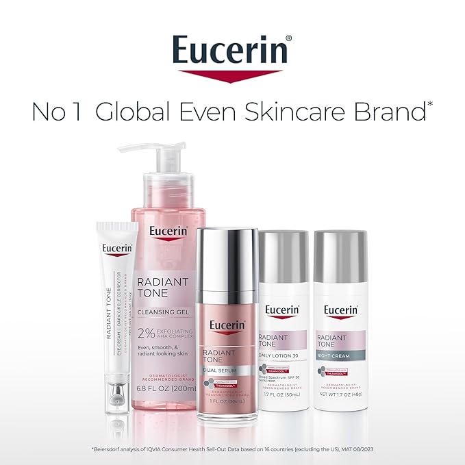 Eucerin Radiant Tone Dual Serum Dark Spot Corrector, Dark Spot Serum with Thiamidol and Hyaluronic Acid, Helps Visibly Reduce the Look of Dark Spots, Holiday Gifts for Self Care, 1 Fl Oz Bottle