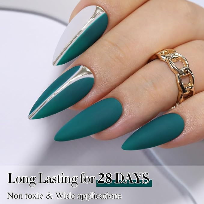 Double Rhythm 15ML Gel Polish Pure Sheer Same Color Same Bottle Soak Off Gel Polish Art Manicure Salon DIY at Home for Women (Green-A1459)