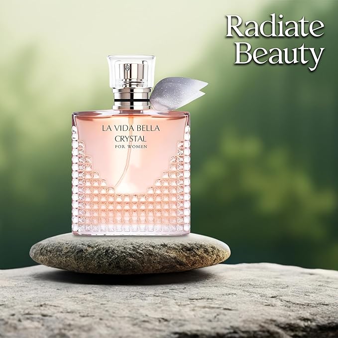 La Vida Bella Crystal Perfume for Women 100ml Eau de Parfum Spray with Coconut, Vanilla and Patchouli Notes Long Lasting Fragrance Daytime & Casual Use