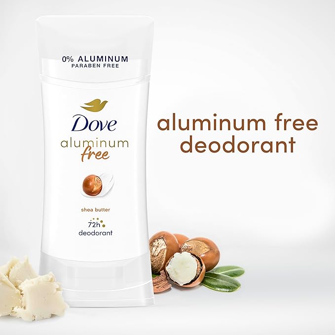 Dove Aluminum Free Deodorant for Women 3 Count Shea Butter 72 hour odor protection 2.6 oz