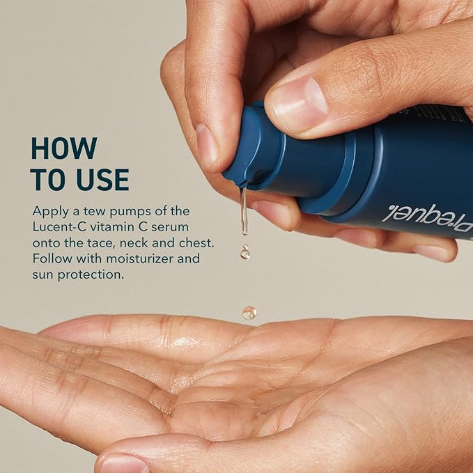 Prequel Skin Lucent-C, Vitamin C Serum for Face. Professional Facial L-Ascorbic Acid, Ferulic Acid Formula with Niacinamide. Clinical Skincare for Luminous Firm Skin. 1oz Pump