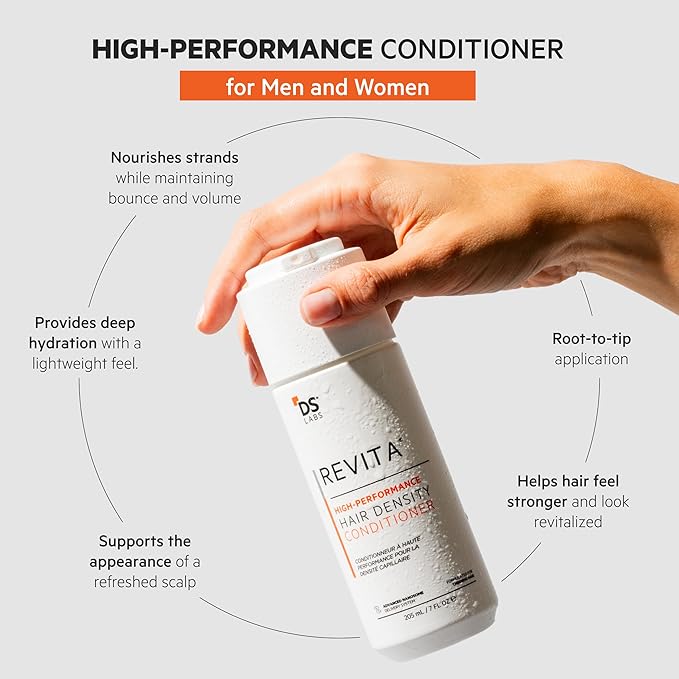 DS Labs Revita Conditioner, 205 mL – Scalp Refreshing Hydration for Fuller Looking, Weightless Hydration, Caffeine, Turmeric, Sulfate & Silicone Free, Color Safe, For Men & Women