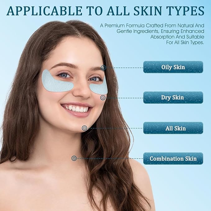 Under Eye Patches Masks - for Fine Lines with Collagen and Hyaluronic Acid, Dark Circles,and Fade Wrinkles, puffiness Smoothing Skin Care Treatment for Women and Men, (30 Pcs) white