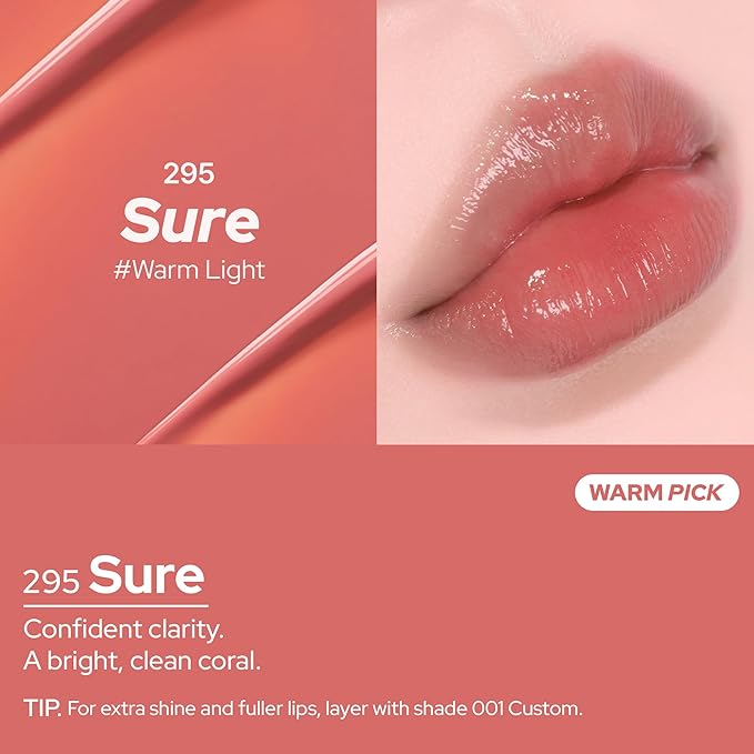 Unframed Hydro Blow Tint – 295 Sure | Hydrating Gloss Lip Tint | 0.3 fl oz / 9 g | Korean Beauty