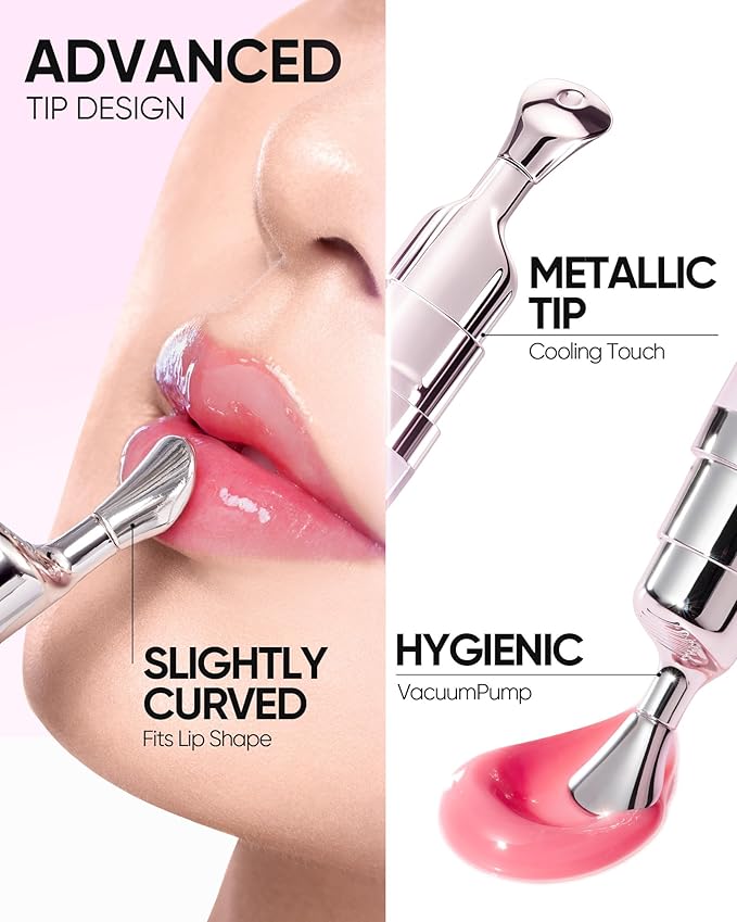 Hydrating Brightening Lip Serum, Smooth Tinted Lip Stain, Plumping Lip Gloss with Polypeptide Squalane, Moisturizing Balms, Brighten Dark Lips, Korean Beauty Makeup (02 Coral Rose)