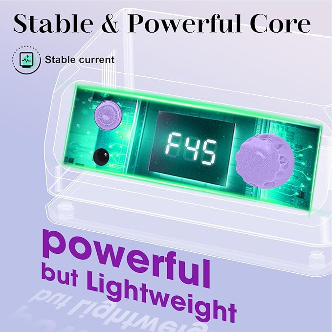 Nail Drill 45000RPM Electric Nail File Drill Nails Machine - Professional Nails Drill with Sanding Bands and Nail Drill Bits for Acrylic, Gel Nail Manicure & Pedicure, Palepurple