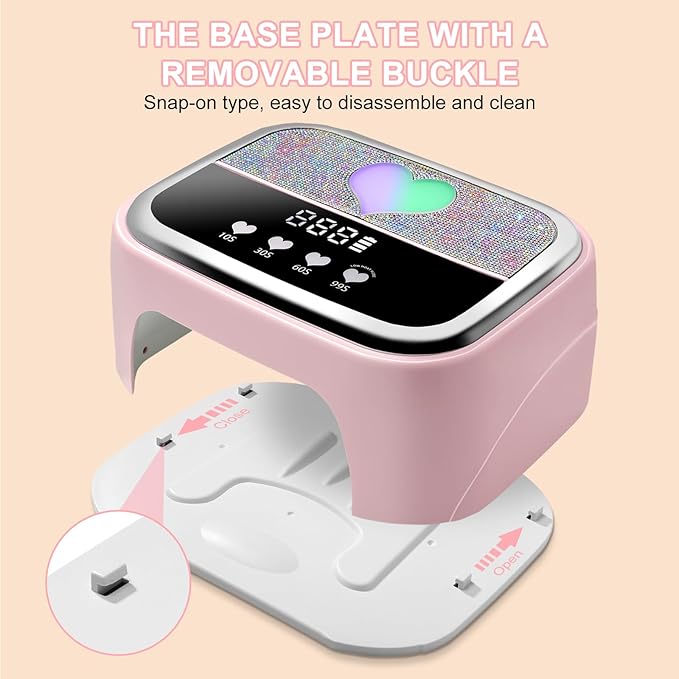 LIMEGIRL UV LED Nail Lamp Kit for Gel Polish Professional Fast Pink Curing Dryer Light Set with 4 Timers and UV Gloves Cordless Rechargeable Nail Art Cure Machine at Home and Salon