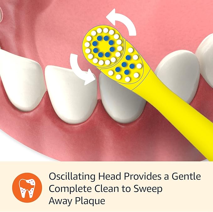 Amazon Basics Kids Battery Powered Toothbrush, 2 Count, 2 Pack (Previously Solimo)