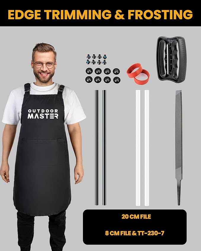 OutdoorMaster Ski Snowboard Tuning and Waxing Kit with Waxing Iron,Universal Wax,Edge Tuner,Brush,Wax Scraper,Ptex,Fixer Screw,Rubber Band