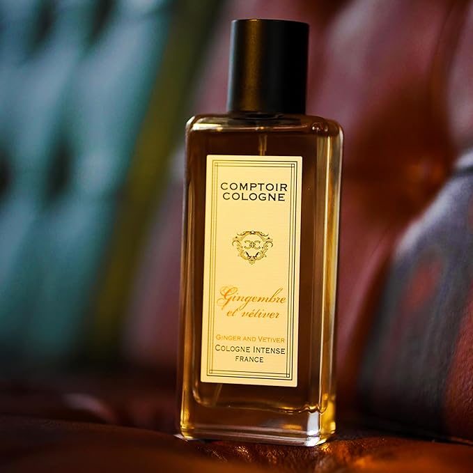 Ginger and Vetiver Intense - Sparkling Top Notes of Bergamot Mixed with Spicy Peppery Notes - Long-Lasting Mens Cologne - 3.3 oz