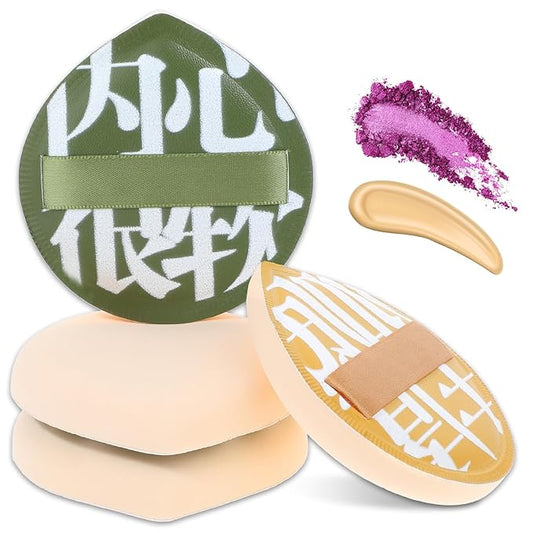 4 Pcs Makeup Sponge Makeup Flat Puffs for Foundation Concealer and Teardrop Setting Powder Beauty Blender Sponge for Liquid Foundation Cream Powder