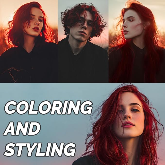 Red Temporary Hair Color Wax - SOVONCARE Washable Hair Dye for Men & Women, All-Day Hold Disposable Hair Styling Clays for Party, Cosplay & Daily 4.23 oz