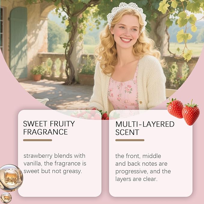 Strawberry Clouds Ultra-Concentrated Perfume Mist - Sweet Strawberry Vanilla Body Spray for Women, Long-Lasting Bath And Shower Fragrance (2)